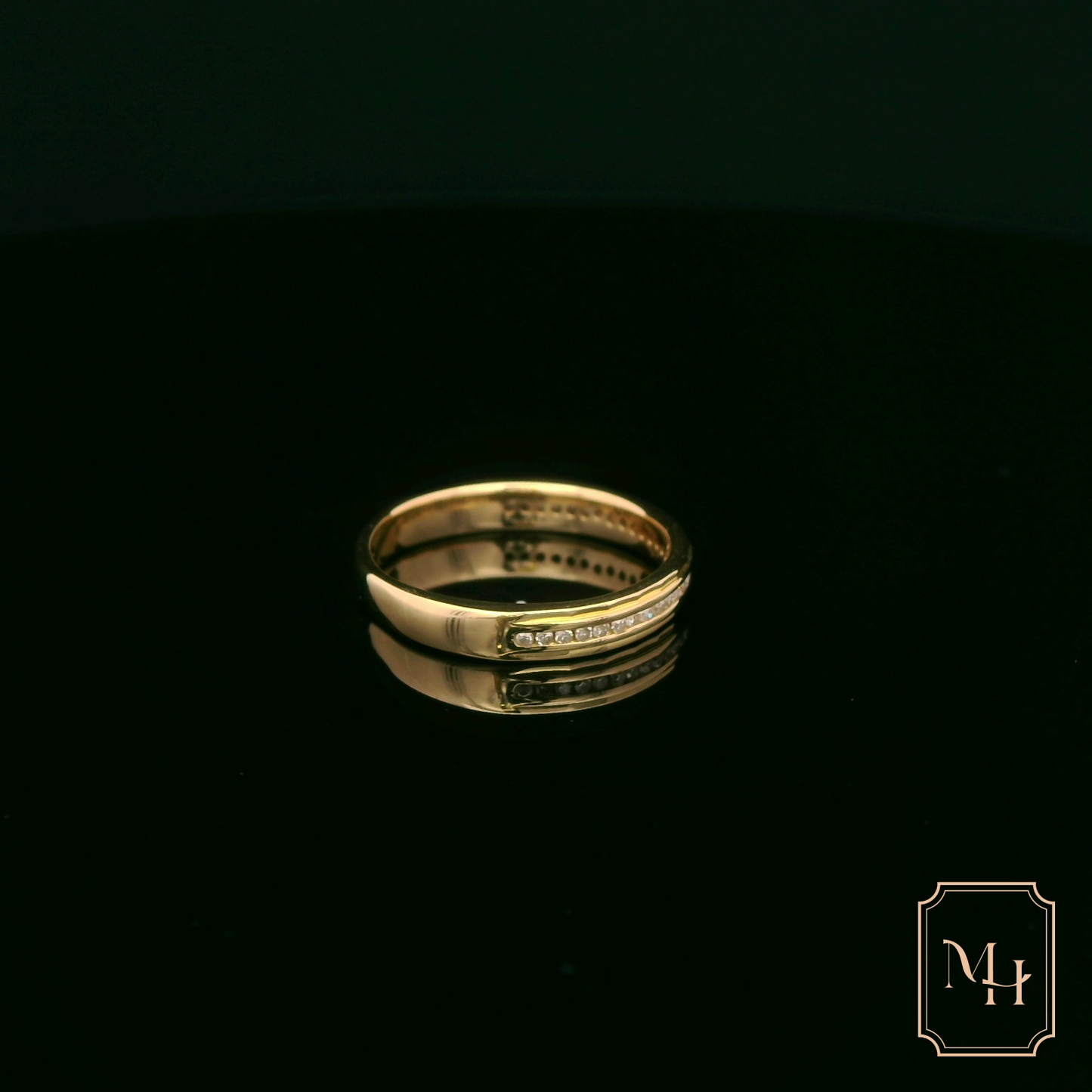 Channel-Set Diamond Gold Ring