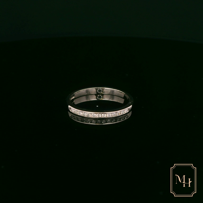 Channel-Set Slim Diamond White Gold Ring