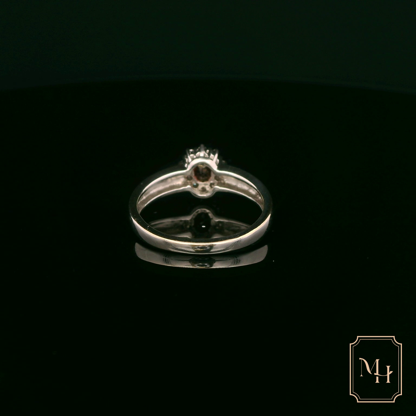 Orange Sapphire Diamond Cluster Ring