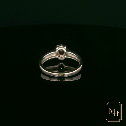 Orange Sapphire Diamond Cluster Ring