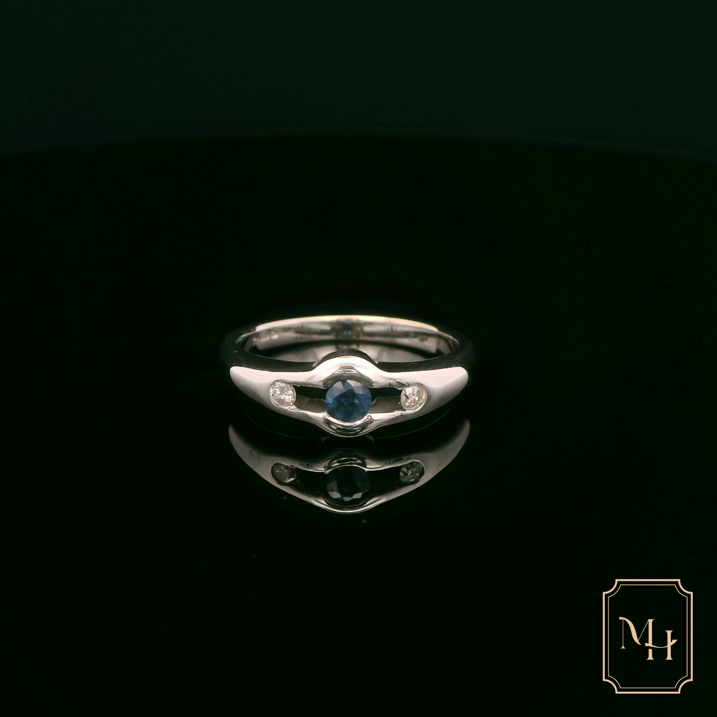 Channel-Set Sapphire & Diamond Ring