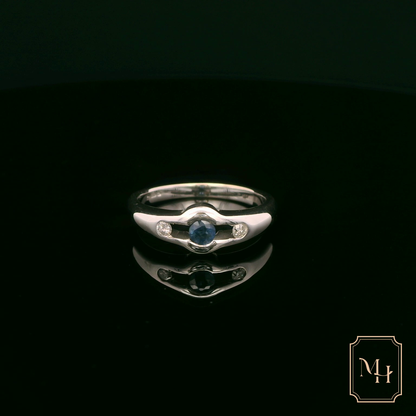 Channel-Set Sapphire & Diamond Ring
