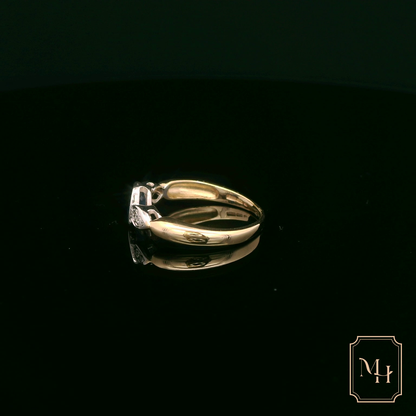 Sapphire & Diamond Rub-Over Ring