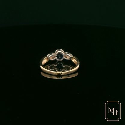 Sapphire & Diamond Rub-Over Ring