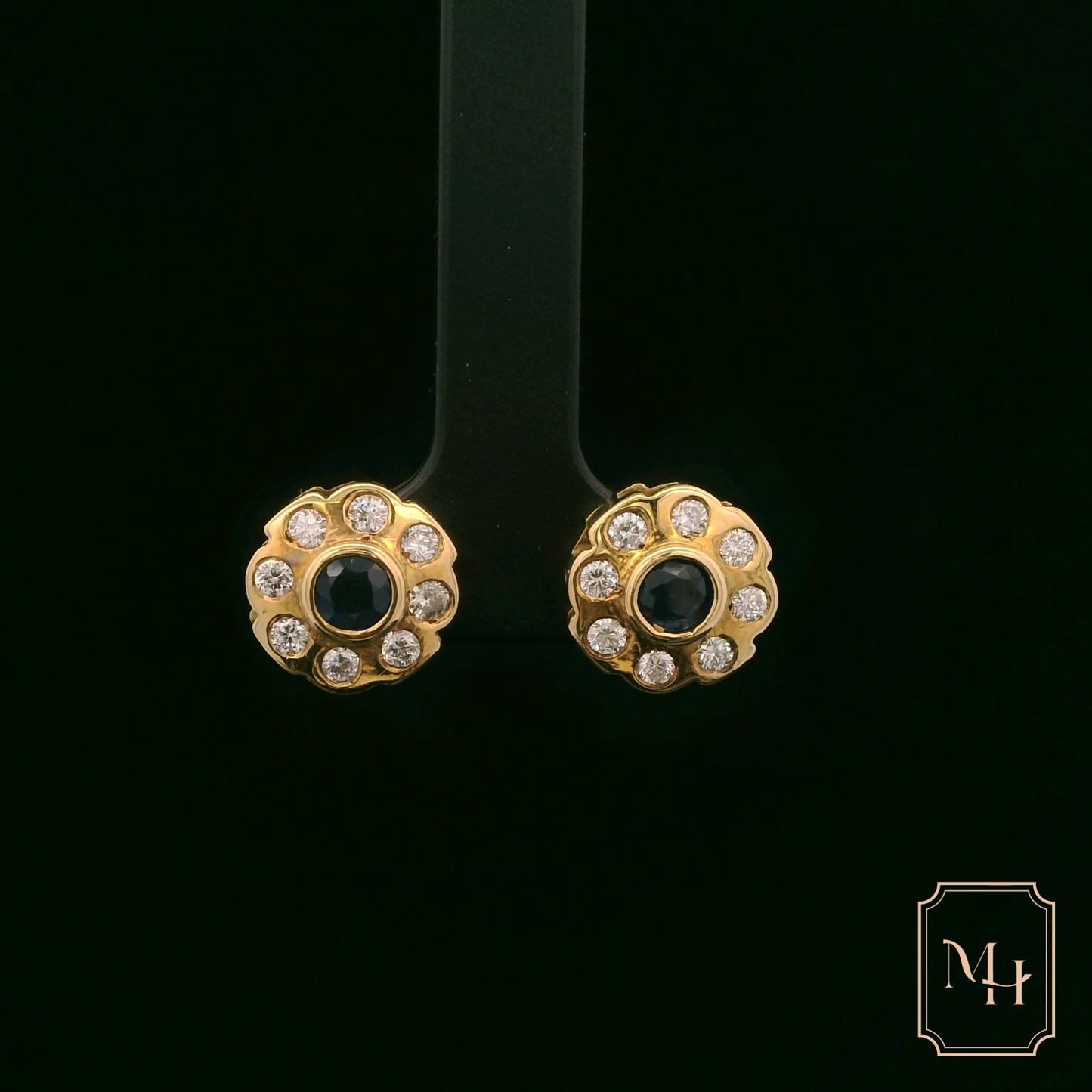 Sapphire & Diamond Floral Earrings