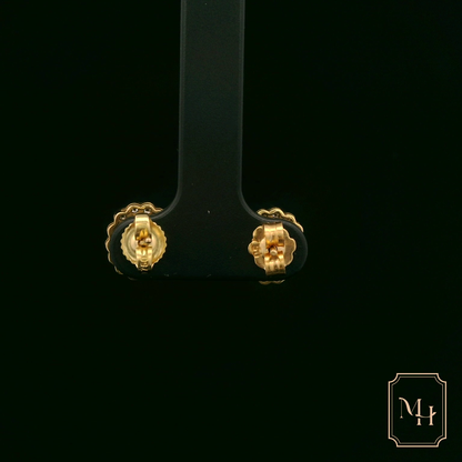 Diamond Sapphire Halo Earrings