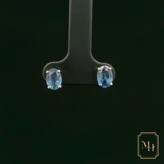 Ocean-Blue Stud Earrings