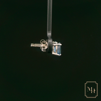 Ocean-Blue Stud Earrings