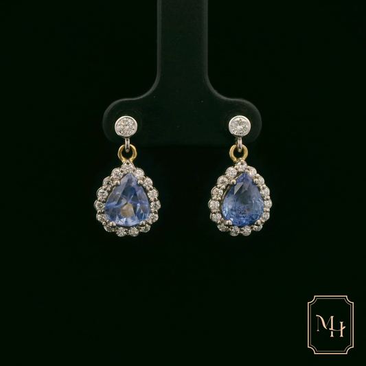 Sapphire Pear-Shaped Drop Earrings