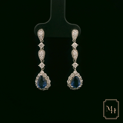 Elegant Sapphire and Diamond Earrings