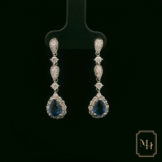 Elegant Sapphire and Diamond Earrings