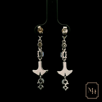 Diamond Anchored-Drop Earrings
