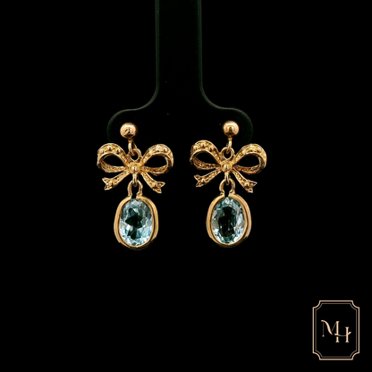 Topaz Golden Bow Earrings