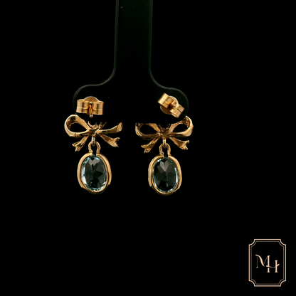 Topaz Golden Bow Earrings