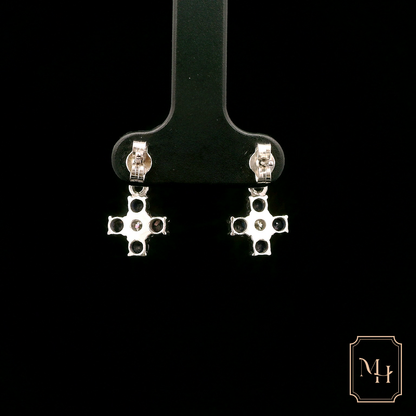 Sapphire & Diamond Cross Earrings
