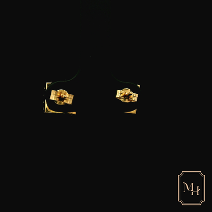 Amethyst & Diamond Golden Earrings