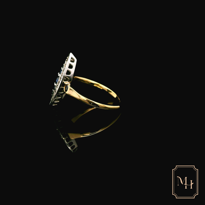 Sapphire & Diamond Marquise-Shaped Ring