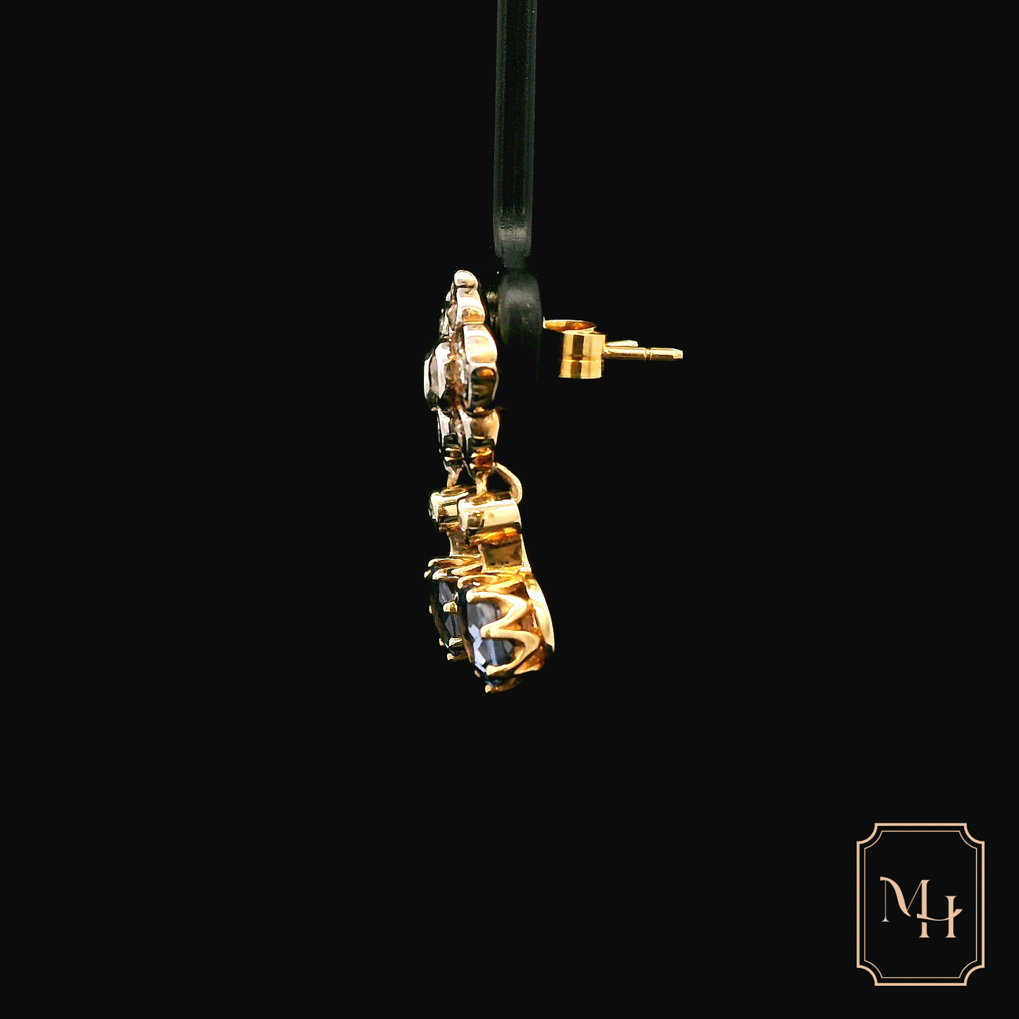 Sapphire Floral-Drop Earrings