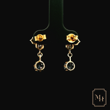 Sapphire Floral-Drop Earrings