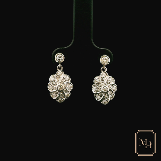 Diamond Floral Earrings