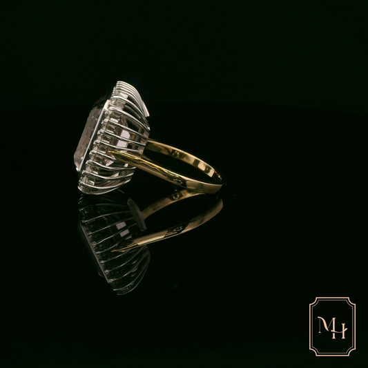 Emerald-Cut Morganite & Diamond Ring