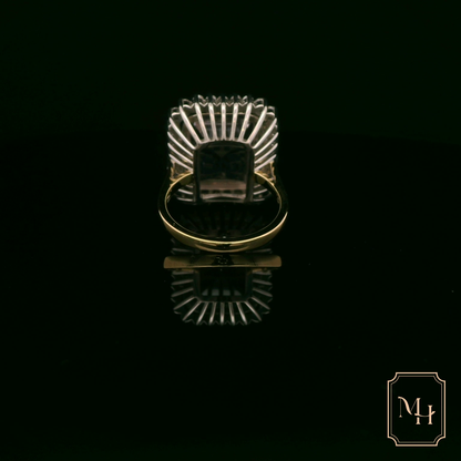 Emerald-Cut Morganite & Diamond Ring