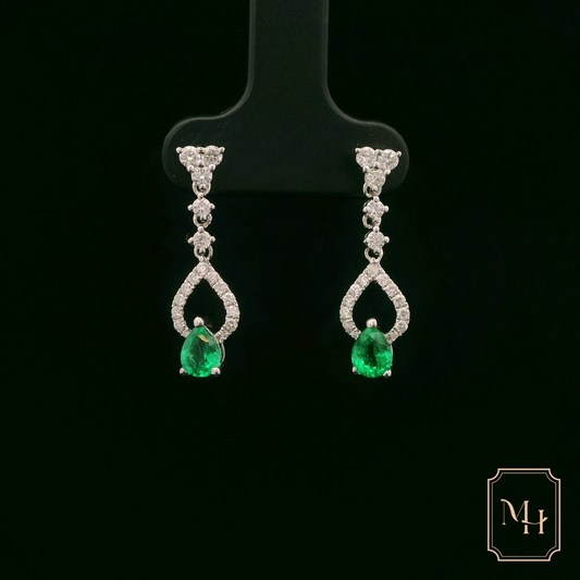 Emerald Pear-drop Earrings