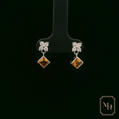 Citrine & Diamond Earrings
