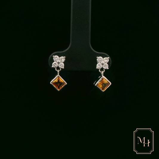 Citrine & Diamond Earrings