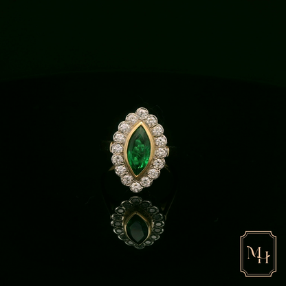 Marquise Emerald & Diamond Ring
