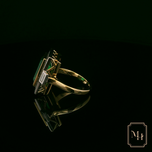 Emerald & Diamond Cluster Ring