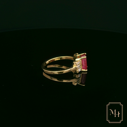 Solitaire Ruby & Diamond Ring