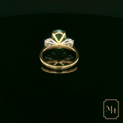 Oval-Cut Emerald & Diamond Ring