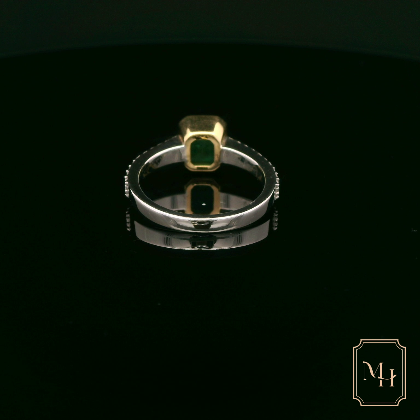Emerald & Diamond Bridge Ring