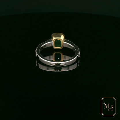 Emerald & Diamond Bridge Ring