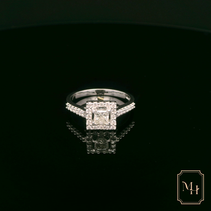 Elegant Square Diamond Engagement Ring