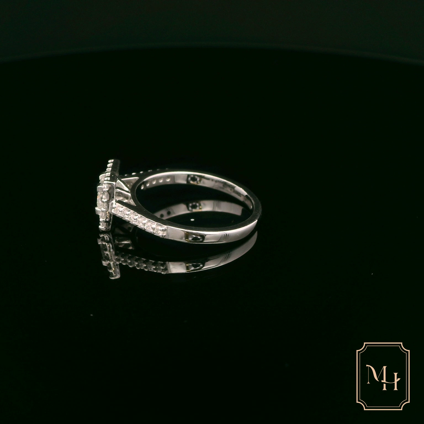 Elegant Square Diamond Engagement Ring
