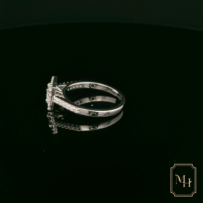 Elegant Square Diamond Engagement Ring