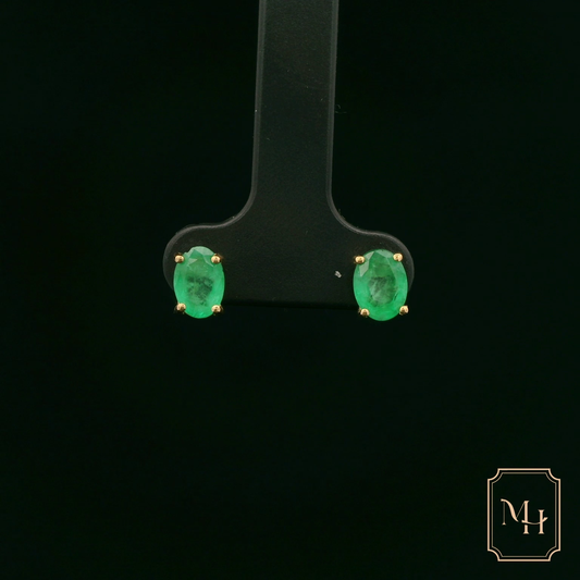 Emerald & Stud Earrings