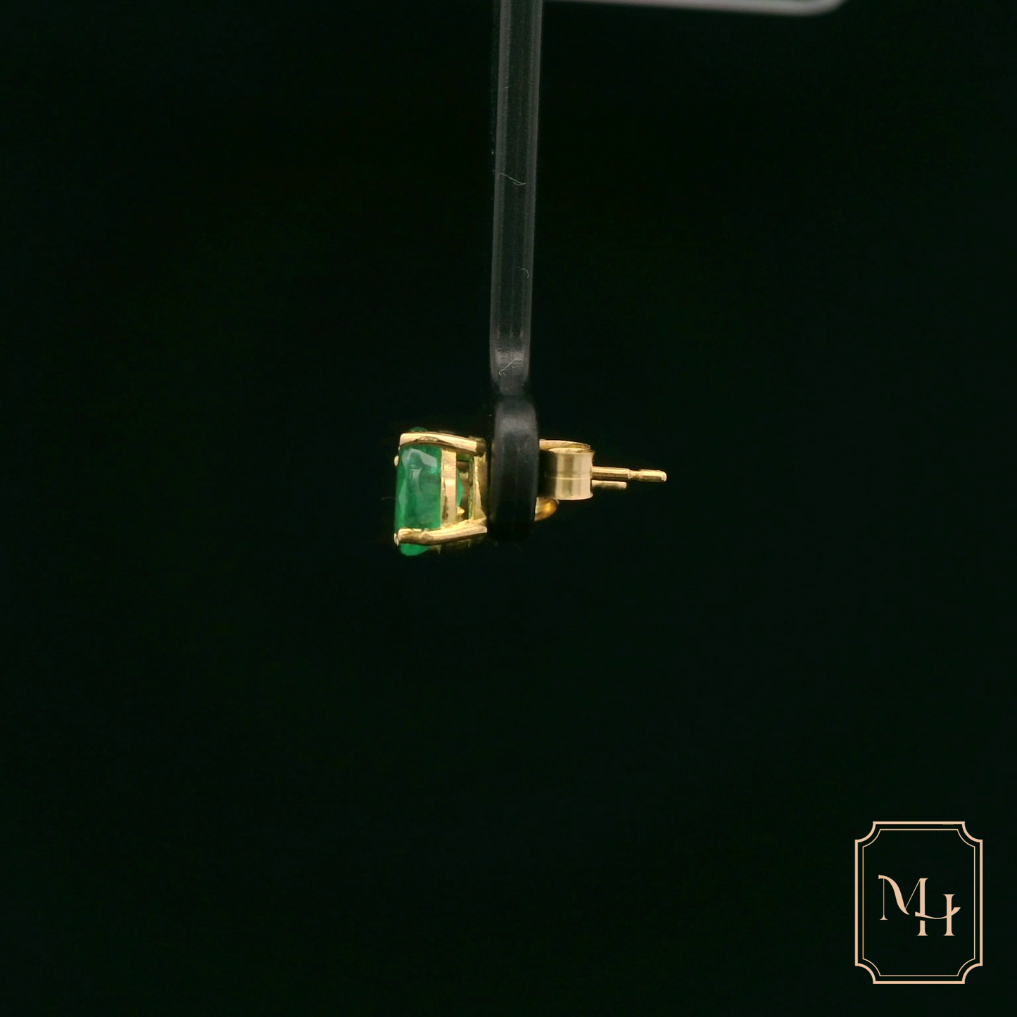 Emerald & Stud Earrings
