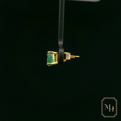 Emerald & Stud Earrings