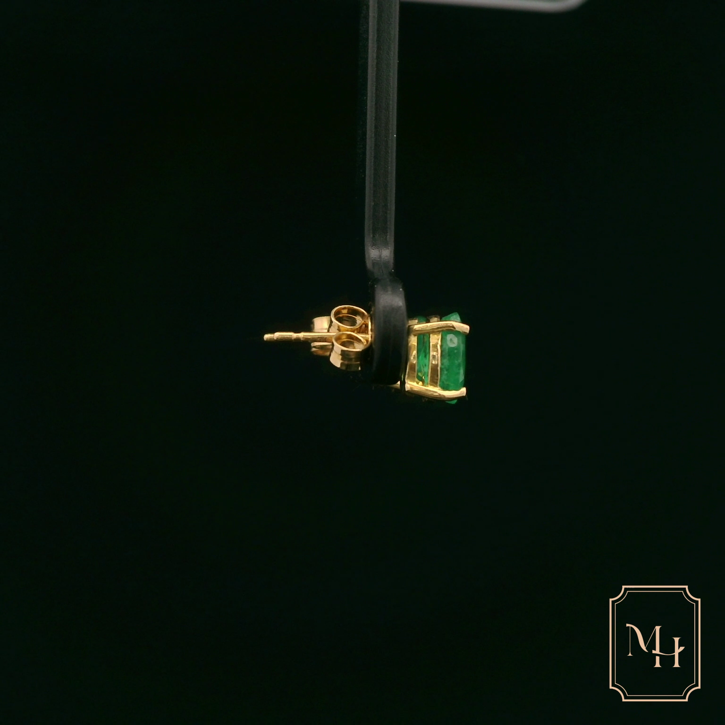Emerald & Stud Earrings