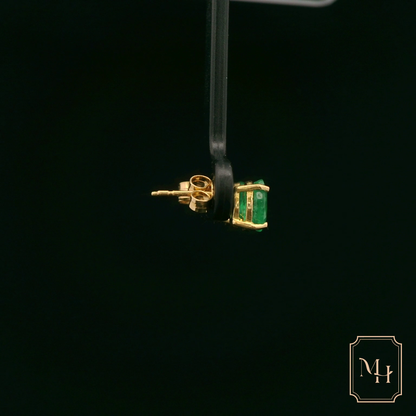 Emerald & Stud Earrings