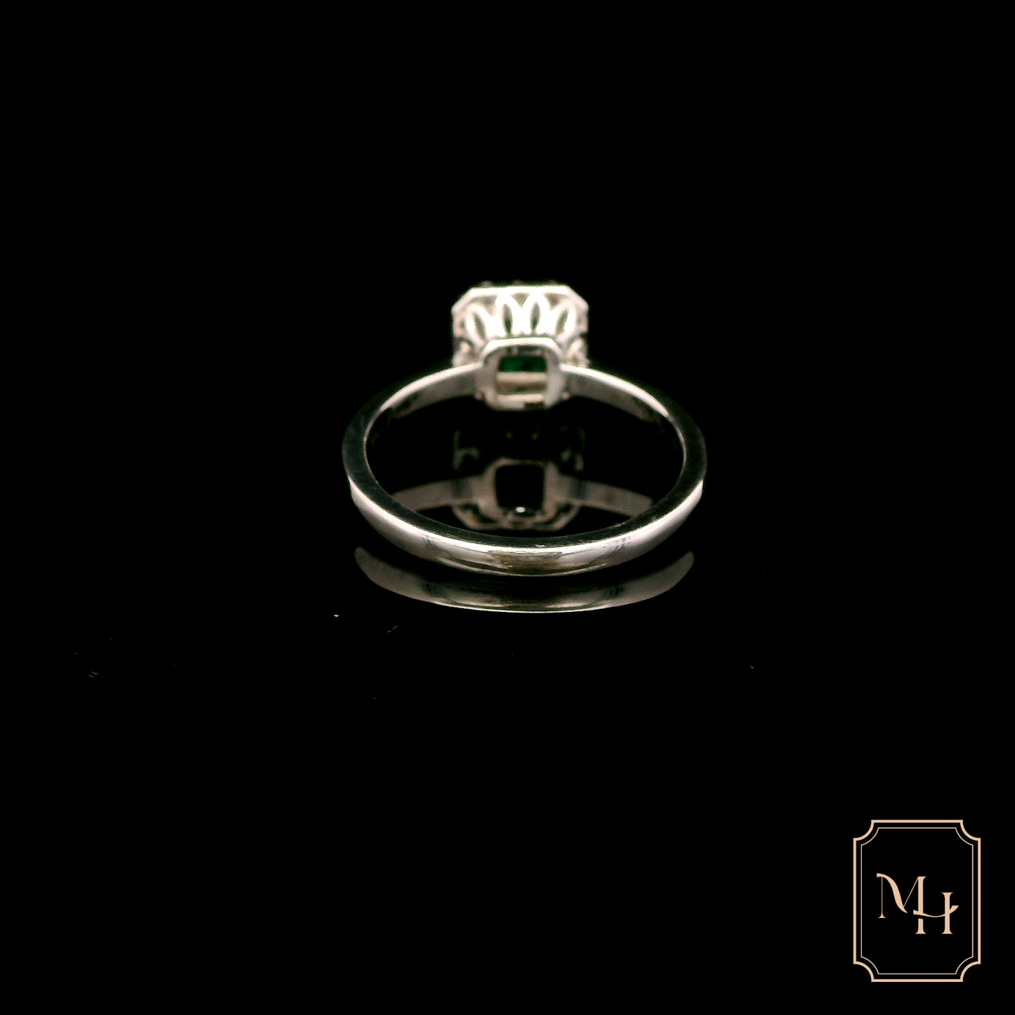 Emerald & Diamond Halo Ring