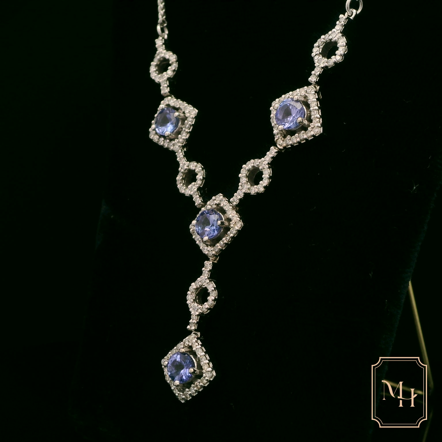 Elegant Silver Necklace with Gemstones