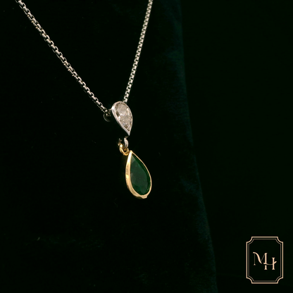 Emerald & Diamond Drop Pendant