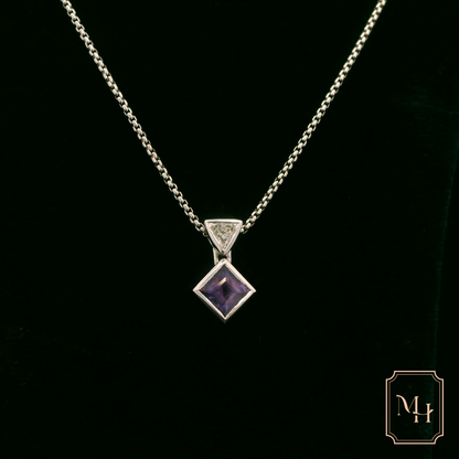 Amethyst & Diamond Pendant