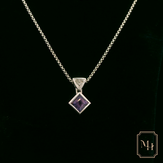 Amethyst & Diamond Pendant