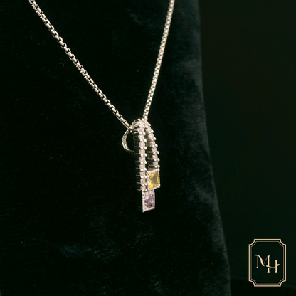 Elegant Silver Pendant with Colorful Gemstones