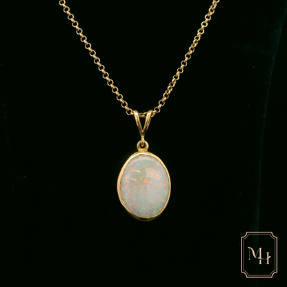 Elegant Opal Pendant Necklace